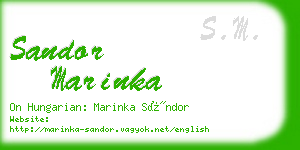 sandor marinka business card